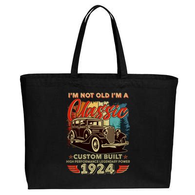 100th Birthday Im Not Old Im A Classic 1924 Custom Built Cotton Canvas Jumbo Tote