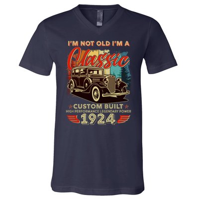 100th Birthday Im Not Old Im A Classic 1924 Custom Built V-Neck T-Shirt