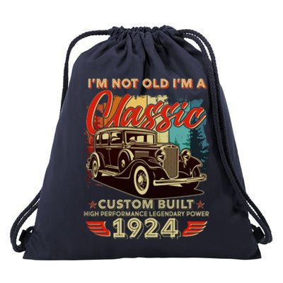 100th Birthday Im Not Old Im A Classic 1924 Custom Built Drawstring Bag