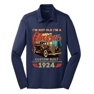 100th Birthday Im Not Old Im A Classic 1924 Custom Built Silk Touch Performance Long Sleeve Polo