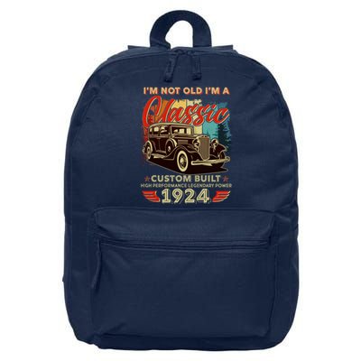 100th Birthday Im Not Old Im A Classic 1924 Custom Built 16 in Basic Backpack