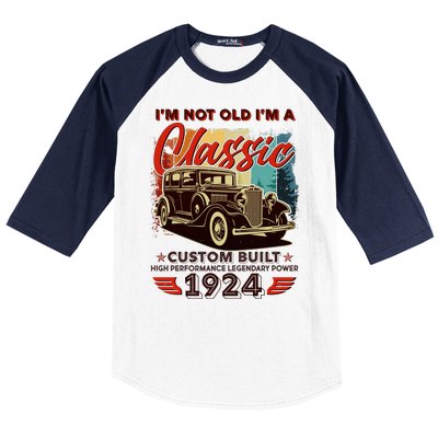 100th Birthday Im Not Old Im A Classic 1924 Custom Built Baseball Sleeve Shirt