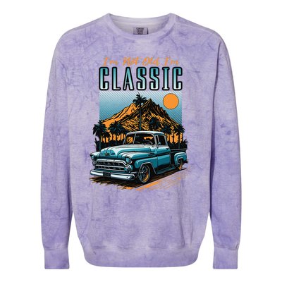 IM Not Old IM Classic Vintage Distressed Pickup Truck Colorblast Crewneck Sweatshirt