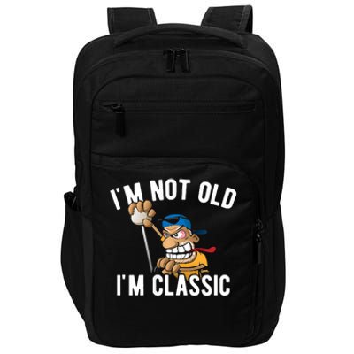 Im Not Old Im Classic Hotrod Muscle Car Cartoon Design Impact Tech Backpack