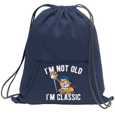 Im Not Old Im Classic Hotrod Muscle Car Cartoon Design Sweatshirt Cinch Pack Bag