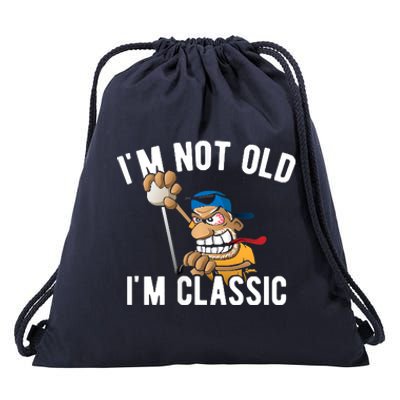 Im Not Old Im Classic Hotrod Muscle Car Cartoon Design Drawstring Bag