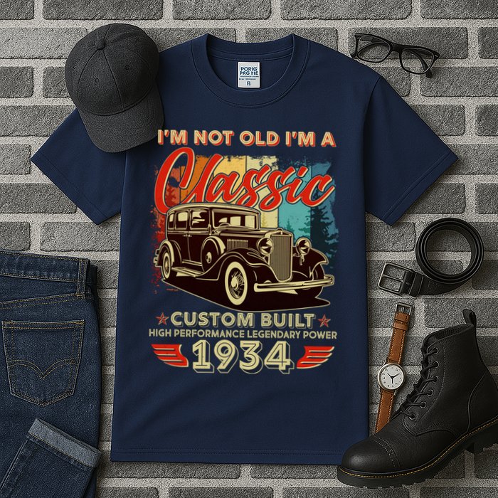 90th Birthday Im Not Old Im A Classic 1934 Custom Built Tall T-Shirt