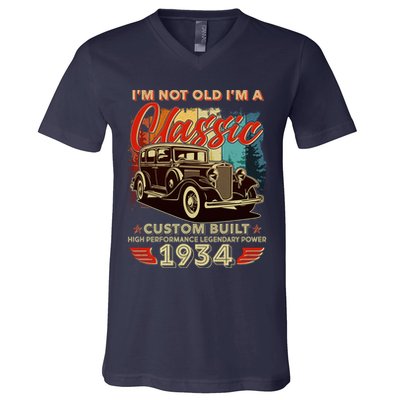 90th Birthday Im Not Old Im A Classic 1934 Custom Built V-Neck T-Shirt