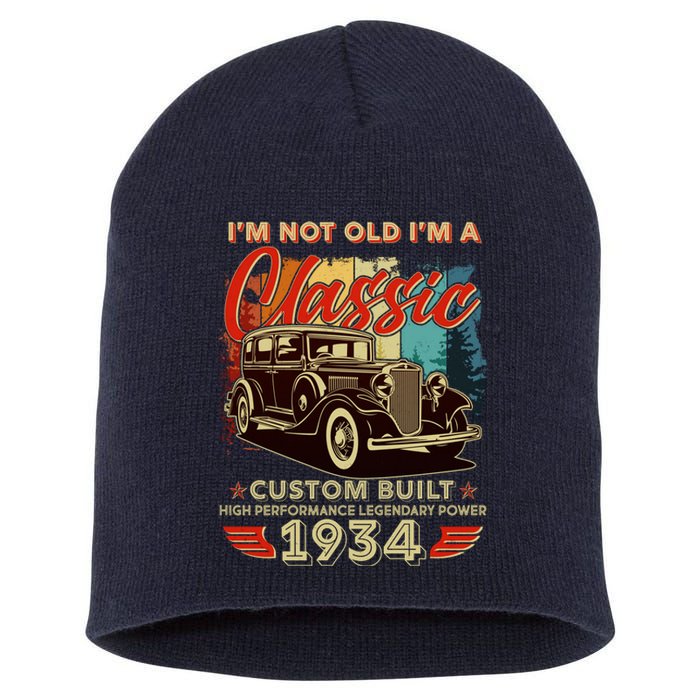 90th Birthday Im Not Old Im A Classic 1934 Custom Built Short Acrylic Beanie