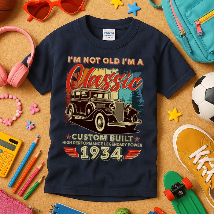 90th Birthday Im Not Old Im A Classic 1934 Custom Built Kids T-Shirt