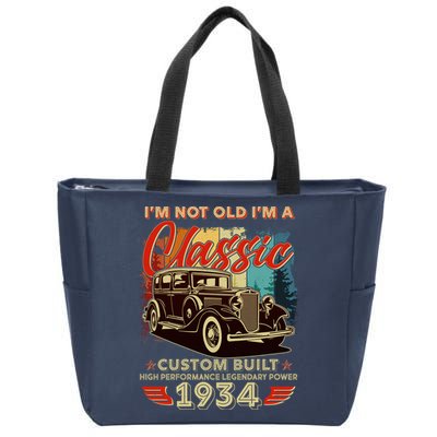 90th Birthday Im Not Old Im A Classic 1934 Custom Built Zip Tote Bag