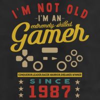 IM Not Old IM A Skilled Gamer 1987 Videogame Gaming Gift 7 Panel Mesh Trucker Snapback Hat