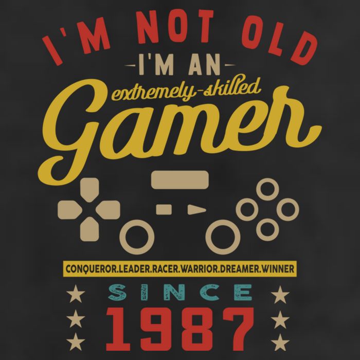 IM Not Old IM A Skilled Gamer 1987 Videogame Gaming Gift 7 Panel Mesh Trucker Snapback Hat