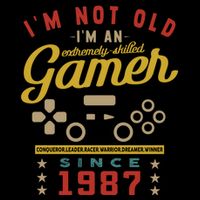 IM Not Old IM A Skilled Gamer 1987 Videogame Gaming Gift Doggie Tank