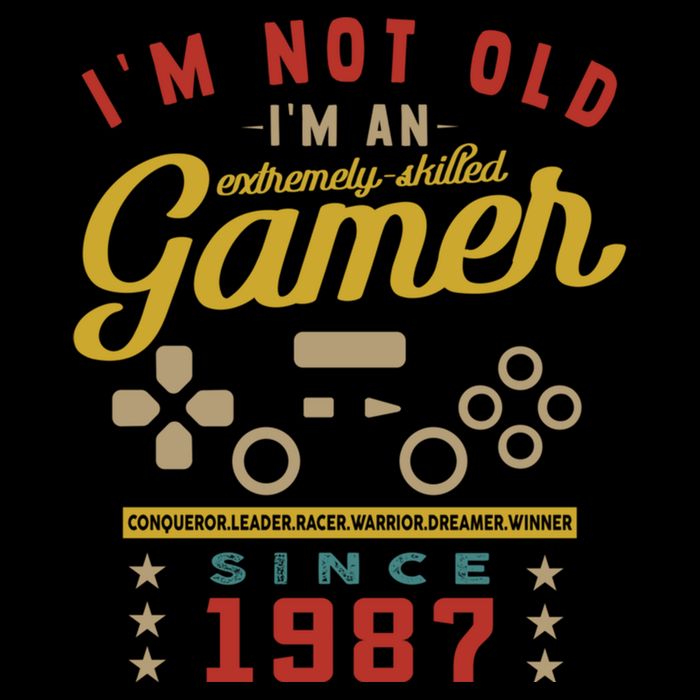 IM Not Old IM A Skilled Gamer 1987 Videogame Gaming Gift Doggie Tank