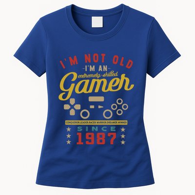 IM Not Old IM A Skilled Gamer 1987 Videogame Gaming Gift Womens T-Shirt