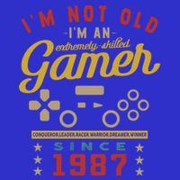 IM Not Old IM A Skilled Gamer 1987 Videogame Gaming Gift Women's V-Neck T-Shirt