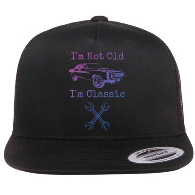 Im Not Old Im Classic Cool Car Graphic Retired Dad Grandpa Cool Gift Flatbill Hat
