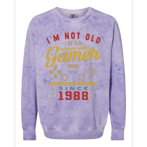 IM Not Old IM A Skilled Gamer 1988 Videogame Gaming Gift Colorblast Crewneck Sweatshirt