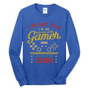 IM Not Old IM A Skilled Gamer 1988 Videogame Gaming Gift Tall Long Sleeve T-Shirt