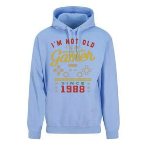 IM Not Old IM A Skilled Gamer 1988 Videogame Gaming Gift Unisex Surf Hoodie