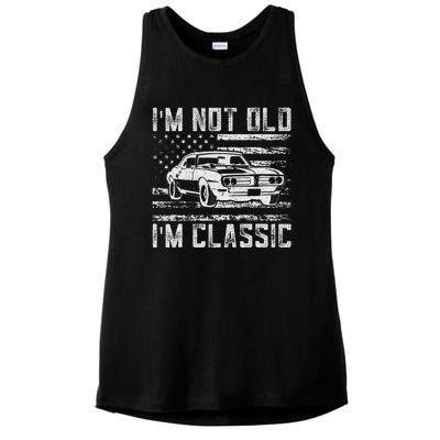 IM Not Old IM Classic Car Vintage Dad FatherS Day Ladies PosiCharge Tri-Blend Wicking Tank