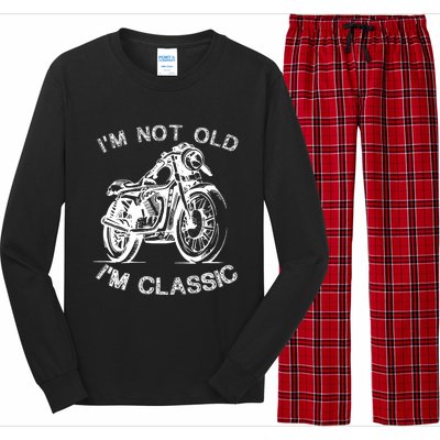 IM Not Old IM Classic Funny Motorcycle Graphic Long Sleeve Pajama Set