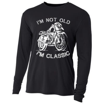 IM Not Old IM Classic Funny Motorcycle Graphic Cooling Performance Long Sleeve Crew