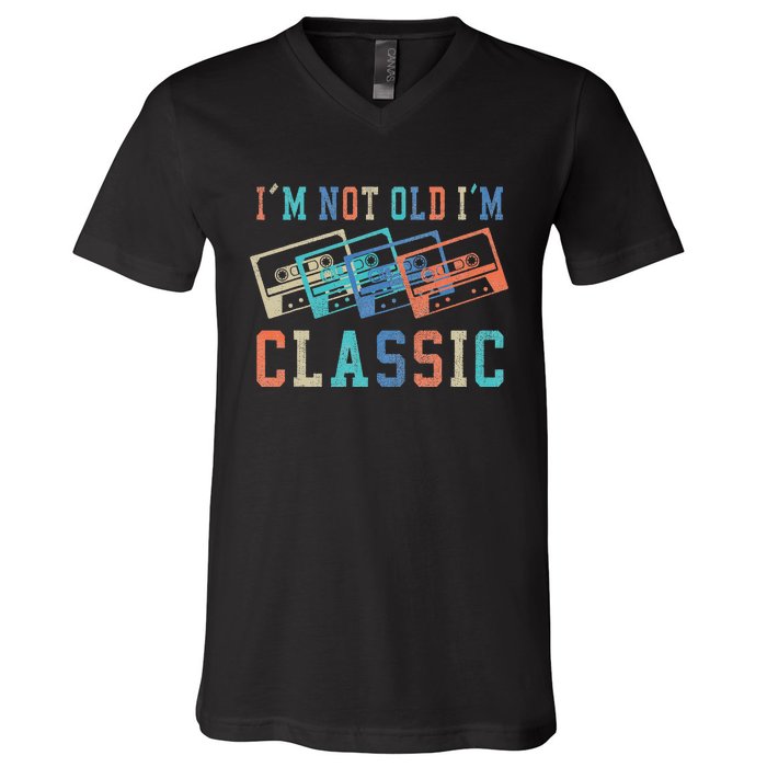 I'm Not Old Im Classic Grandpa Dad Birthday Gifts Rock Music V-Neck T-Shirt