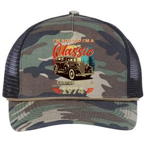 50th Birthday Im Not Old Im A Classic 1974 Custom Built Retro Rope Trucker Hat Cap