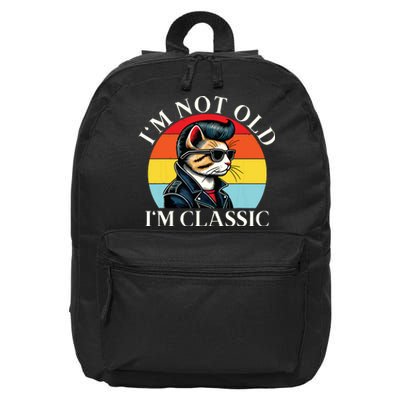 IM Not Old IM Classic Retro Vintage Funny Cat Lover Meme 16 in Basic Backpack