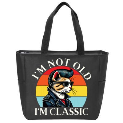 IM Not Old IM Classic Retro Vintage Funny Cat Lover Meme Zip Tote Bag