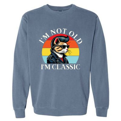 IM Not Old IM Classic Retro Vintage Funny Cat Lover Meme Garment-Dyed Sweatshirt