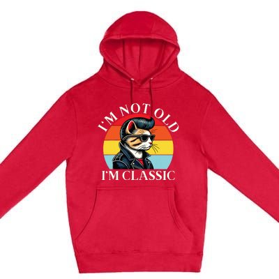 IM Not Old IM Classic Retro Vintage Funny Cat Lover Meme Premium Pullover Hoodie