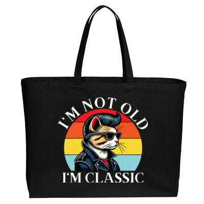 IM Not Old IM Classic Retro Vintage Funny Cat Lover Meme Cotton Canvas Jumbo Tote