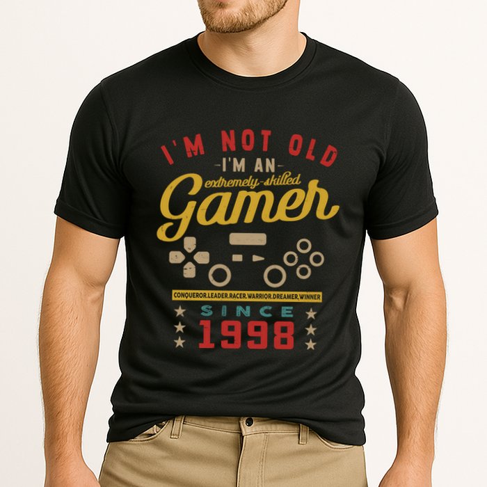 IM Not Old IM A Skilled Gamer 1998 Videogame Gaming Gift Cooling Performance Crew T-Shirt