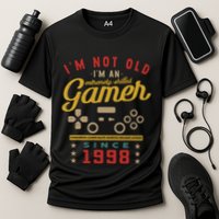 IM Not Old IM A Skilled Gamer 1998 Videogame Gaming Gift Cooling Performance Crew T-Shirt