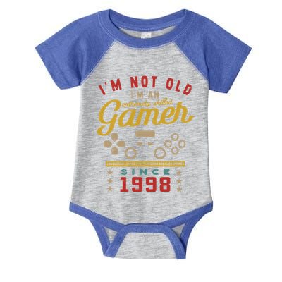 IM Not Old IM A Skilled Gamer 1998 Videogame Gaming Gift Infant Baby Jersey Bodysuit