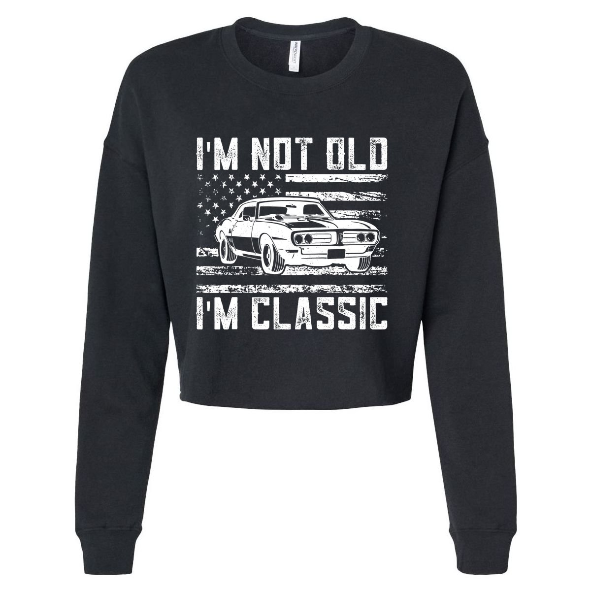 Im Not Old Im Classic Car Vintage Dad Fathers Day Cropped Pullover Crew