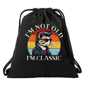 IM Not Old IM Classic Retro Funny Cat Lover Drawstring Bag