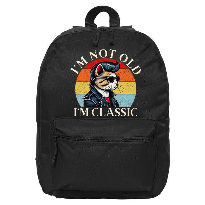 IM Not Old IM Classic Retro Funny Cat Lover 16 in Basic Backpack