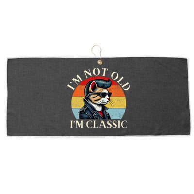 IM Not Old IM Classic Retro Funny Cat Lover Large Microfiber Waffle Golf Towel