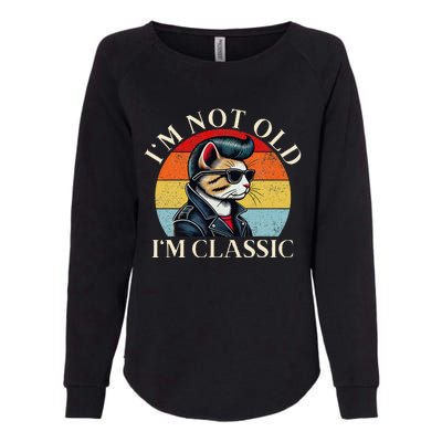 IM Not Old IM Classic Retro Funny Cat Lover Womens California Wash Sweatshirt