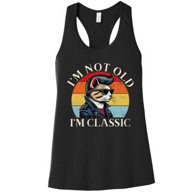 IM Not Old IM Classic Retro Funny Cat Lover Women's Racerback Tank