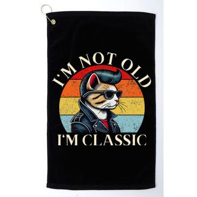 IM Not Old IM Classic Retro Funny Cat Lover Platinum Collection Golf Towel