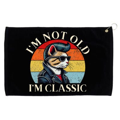 IM Not Old IM Classic Retro Funny Cat Lover Grommeted Golf Towel