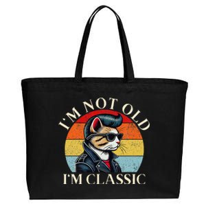 IM Not Old IM Classic Retro Funny Cat Lover Cotton Canvas Jumbo Tote