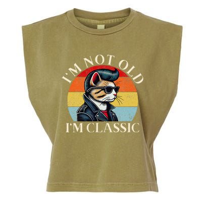 IM Not Old IM Classic Retro Funny Cat Lover Garment-Dyed Women's Muscle Tee