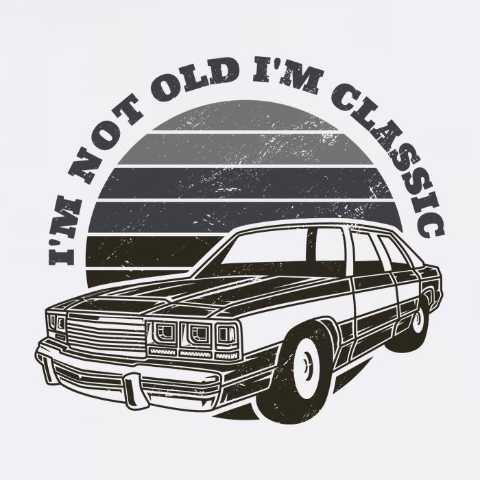 I'm Not Old I'm Classic Vintage Car Button