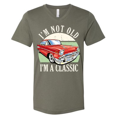 I'm Not Old I'm A Classic Car Vintage Retro V-Neck T-Shirt